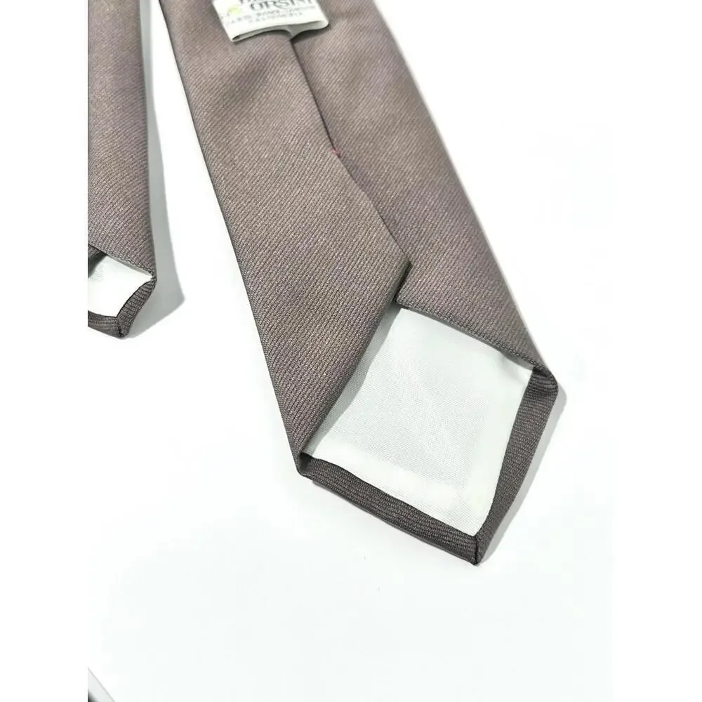 Vintage Dino Orsini Mens Tie Brown Necktie Size XL 90% Polyester 10% Silk